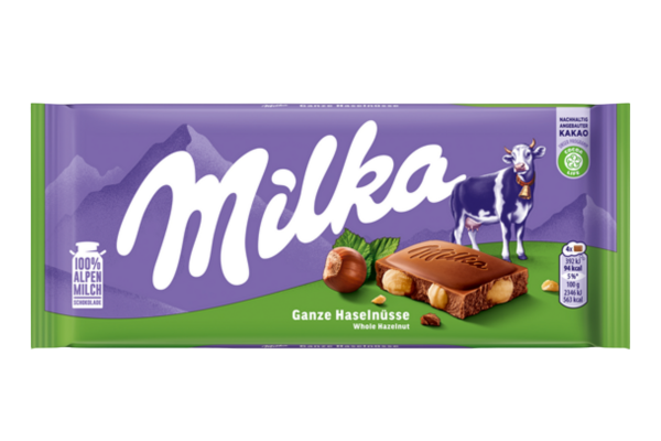 шоколад милка цял лешник 95гр