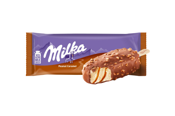 сладолед milka стик фъстъчено масло и карамел 100мл
