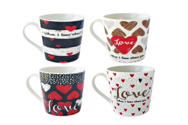 чаша с дръжка сърце 0.350л