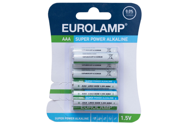 eurolamp алкални батерии 1,5v aaa 8 броя (lr03)