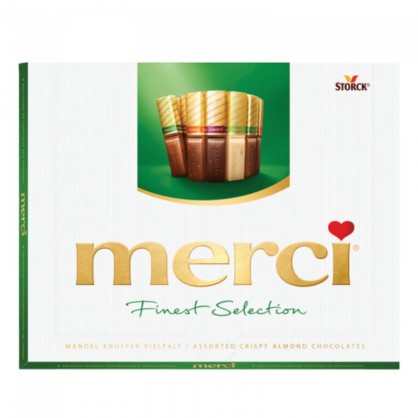 шоколадови бонбони "мерси" зелени 250гр