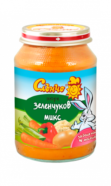 Пюре Слънчо Зеленчуков Микс - 190гр.