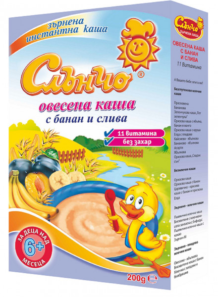 овесена каша банан и слива слънчо - 200 гр.