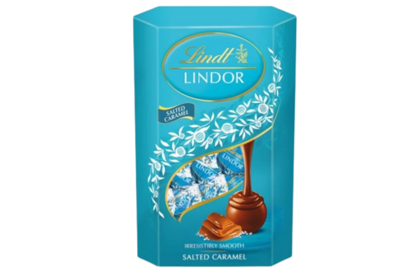 шок. бонбони линдор корнет солен карамел 200гр