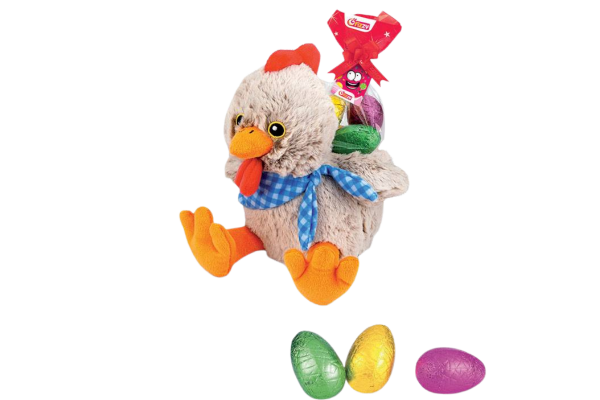 fizzy плюшено пате poule choco 17 см. с шок.яйчица 100 гр.